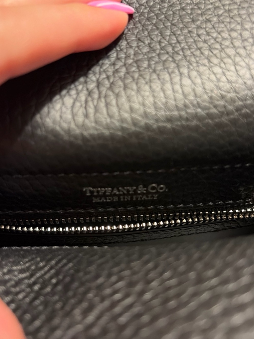 Return To Tiffany Black Leather Heart Mini Tote Bag - Picture 7 of 8